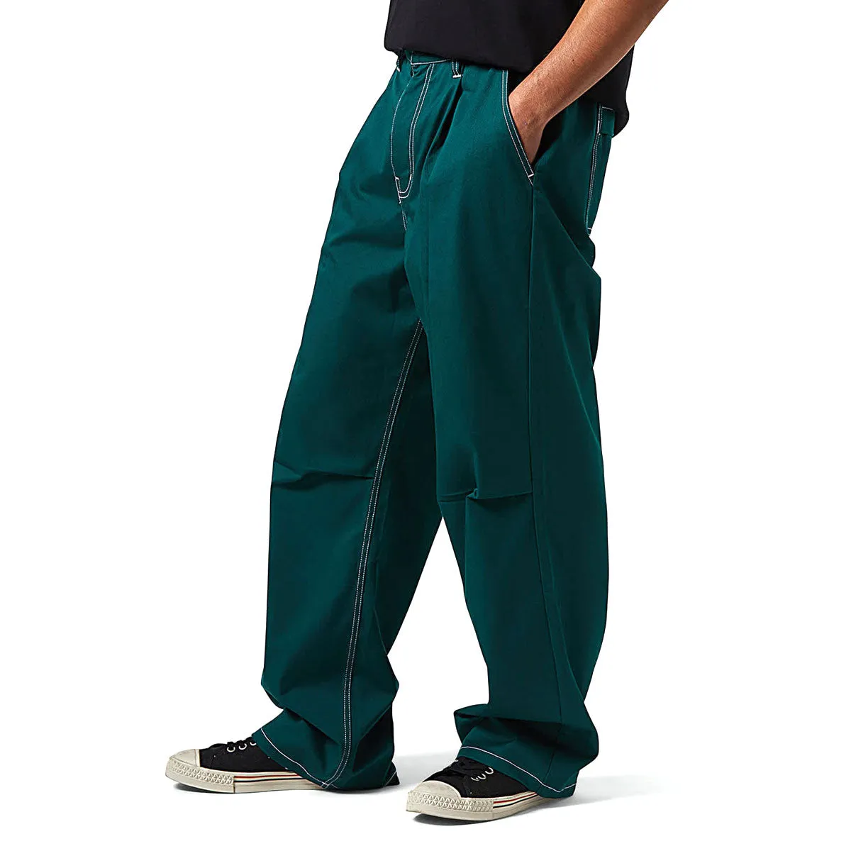 Cozy Material Cold Weather Wear Brixton Baggy Skate Pants - Deep Emerald