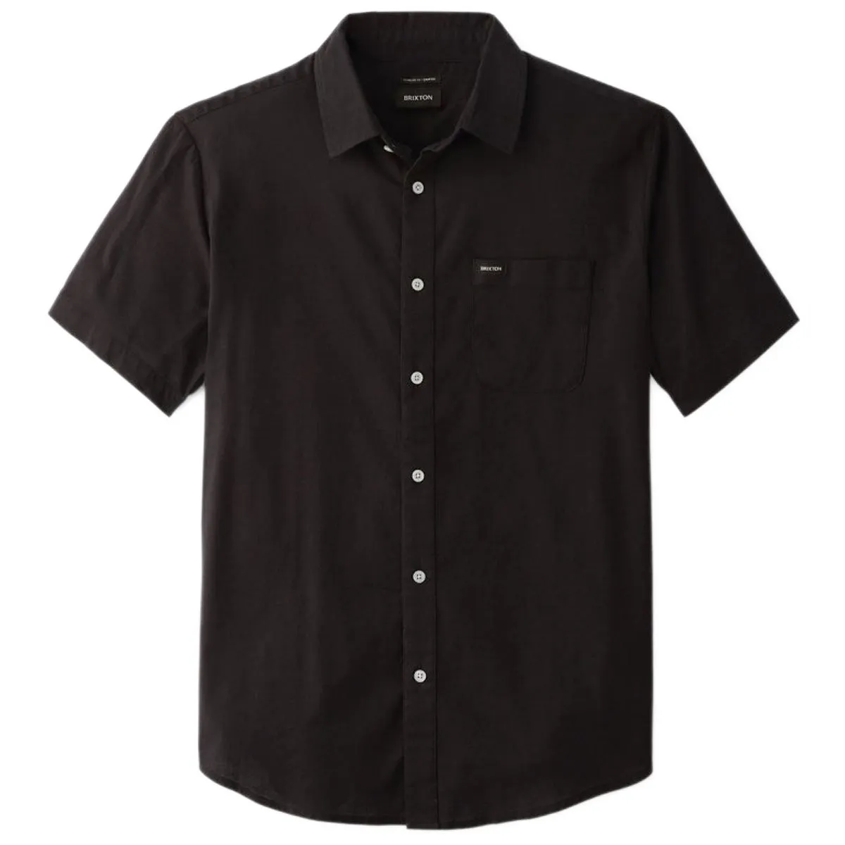 Brixton Charter Oxford Shirt - Black Breathable back panel Bold Print