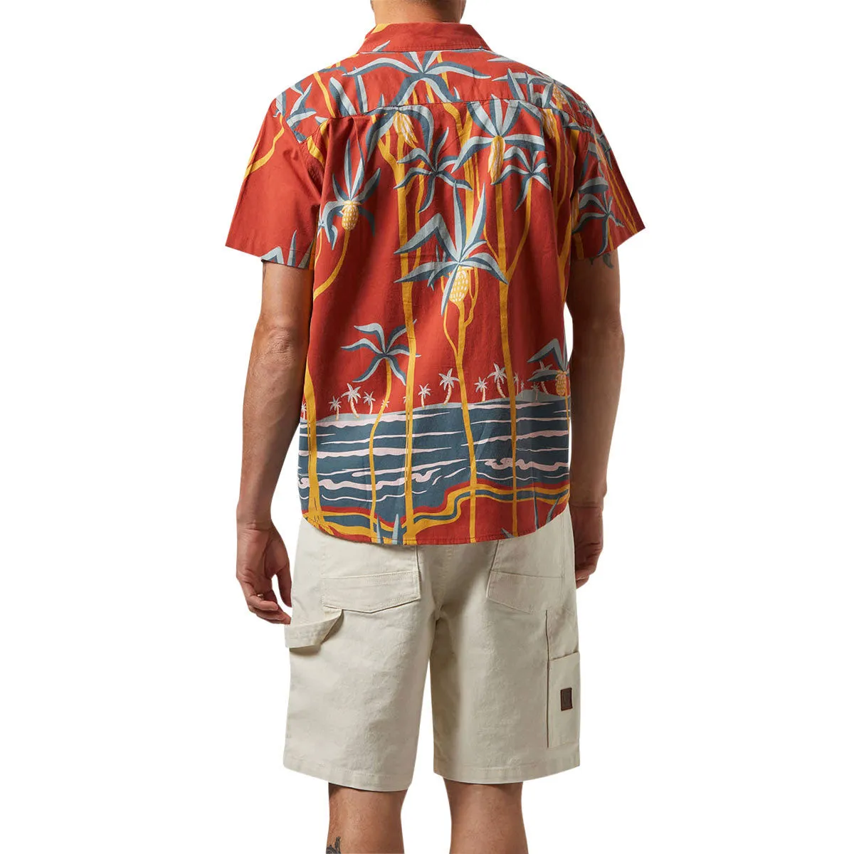 Teen Fashion Brixton Charter Print Shirt - Dark Red Scenic Trip