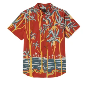 Brixton Charter Print Shirt - Dark Red Scenic Trip Premium Finish