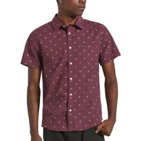 Conference Appropriate Fade Resistant Formula Brixton Charter Print Shirt - Port/Micro Geo