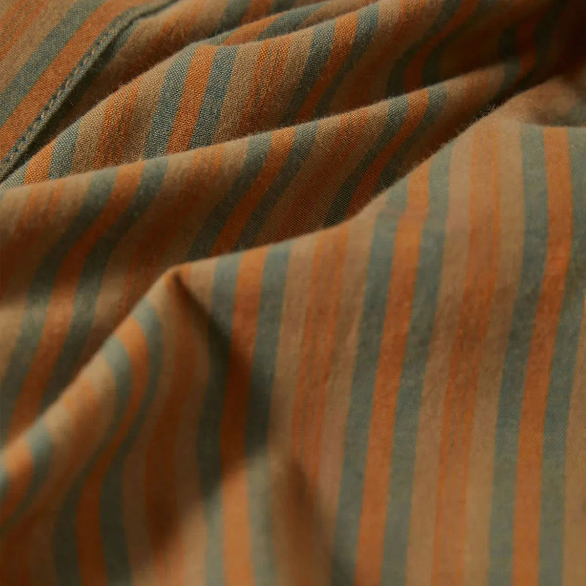 Brixton Charter Stripe Shirt - Rustic Caramel/Night Sage Bold Statement