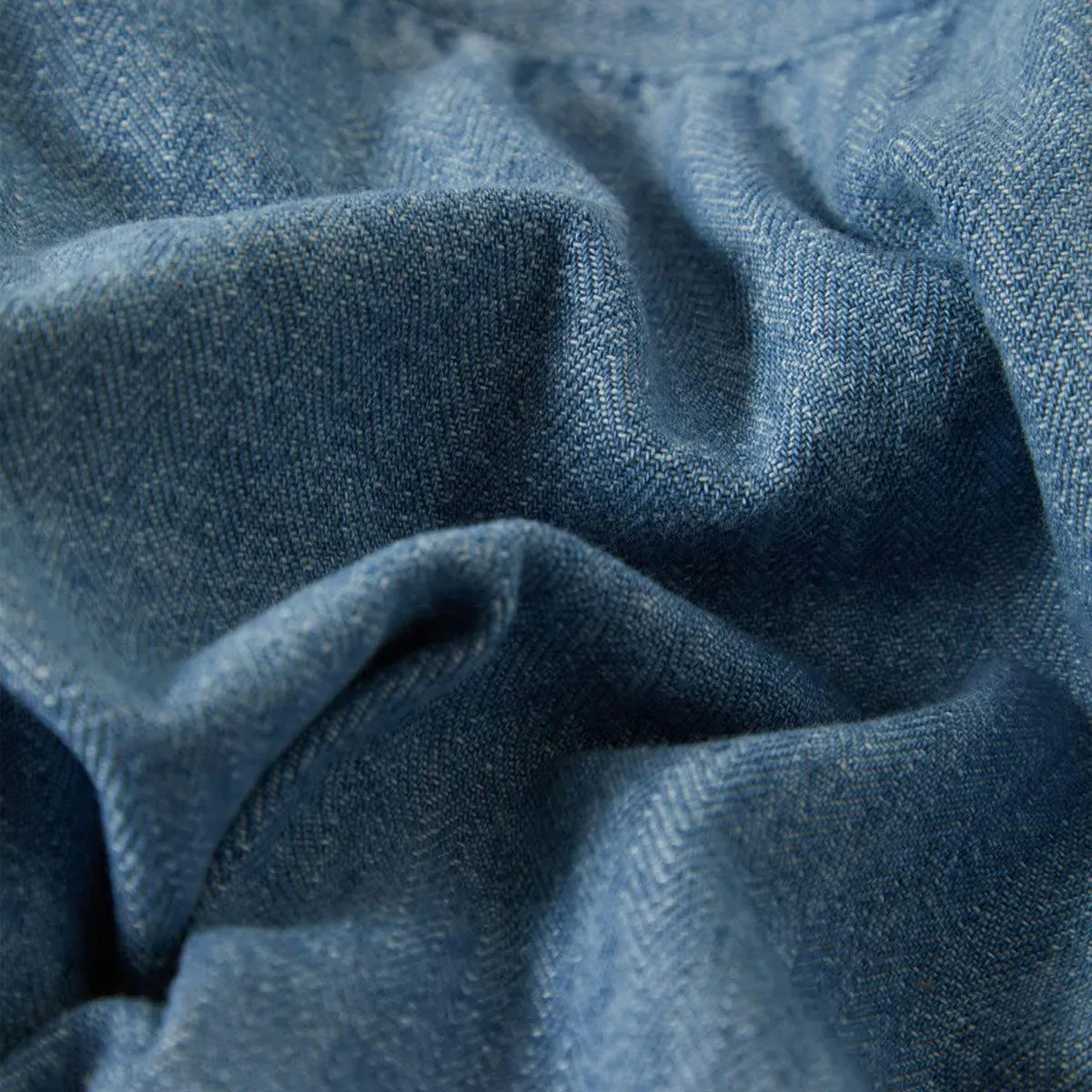 back-to-school Brixton Choice Chino Baggy Shorts - Light Wash Denim Herringbone