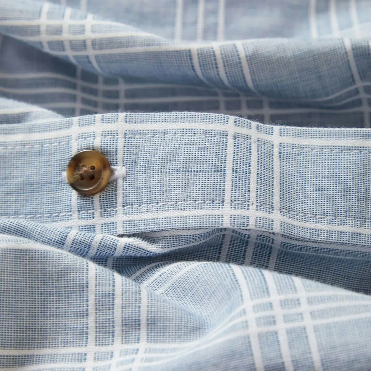 Advanced Moisture Management Brixton Cru Oxford Plaid Shirt - Light Blue/White Plaid