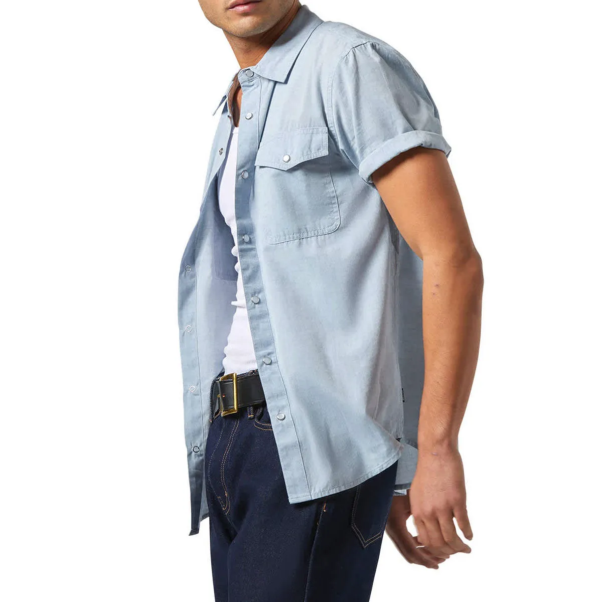 Eco friendly materials Brixton Wayne Shirt - Medium Blue