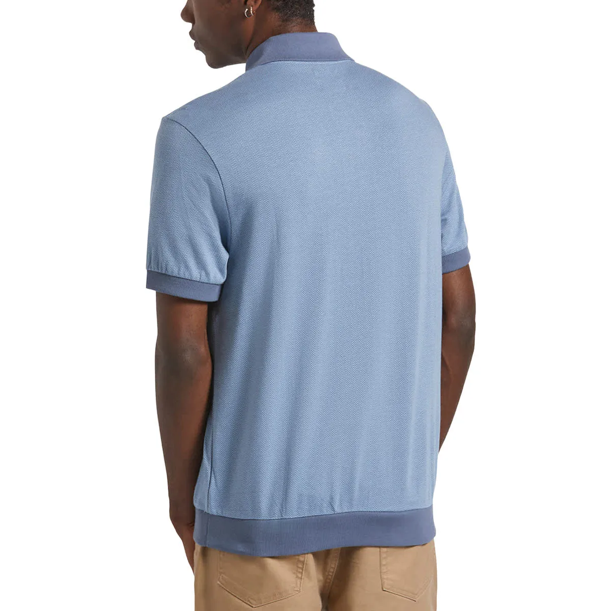 Budget Friendly Current Style Brixton Weekend Herringbone Polo Shirt - Borrow Blue/Berring Sea
