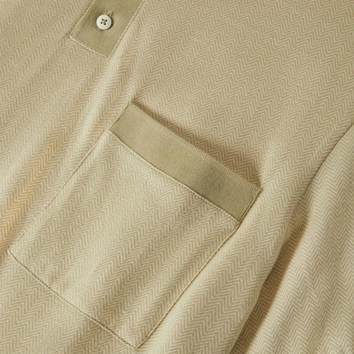Brixton Weekend Herringbone Polo Shirt - Whitecap/Elm Anti Pilling Surface