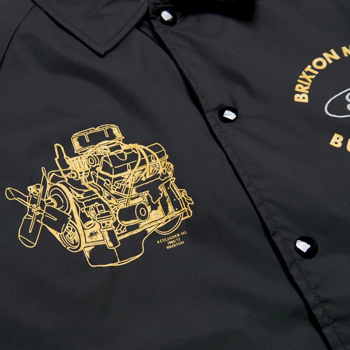 Brixton x Ford Built Tough Windbreaker Jacket - Burnt Rubber Light Reflective Zippers Stretchable Panels