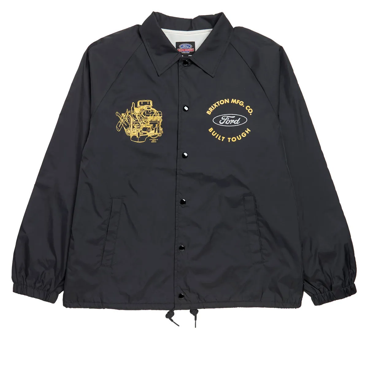 Layered Collar Design Brixton x Ford Built Tough Windbreaker Jacket - Burnt Rubber