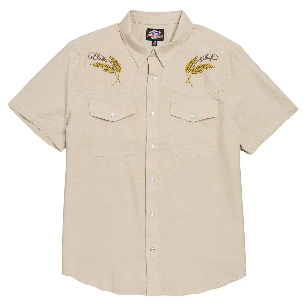 Brixton x Ford Western Shirt - Khaki wrinkle free