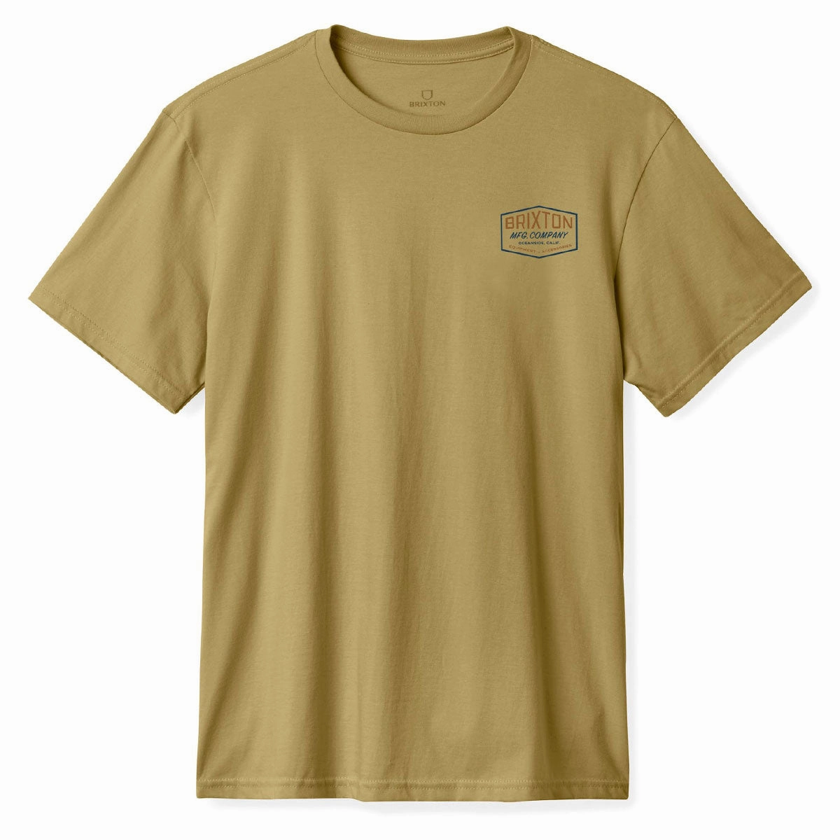 Brixton Coleson Taylored T-Shirt - Khaki VintageWashEffect Micro Perforation