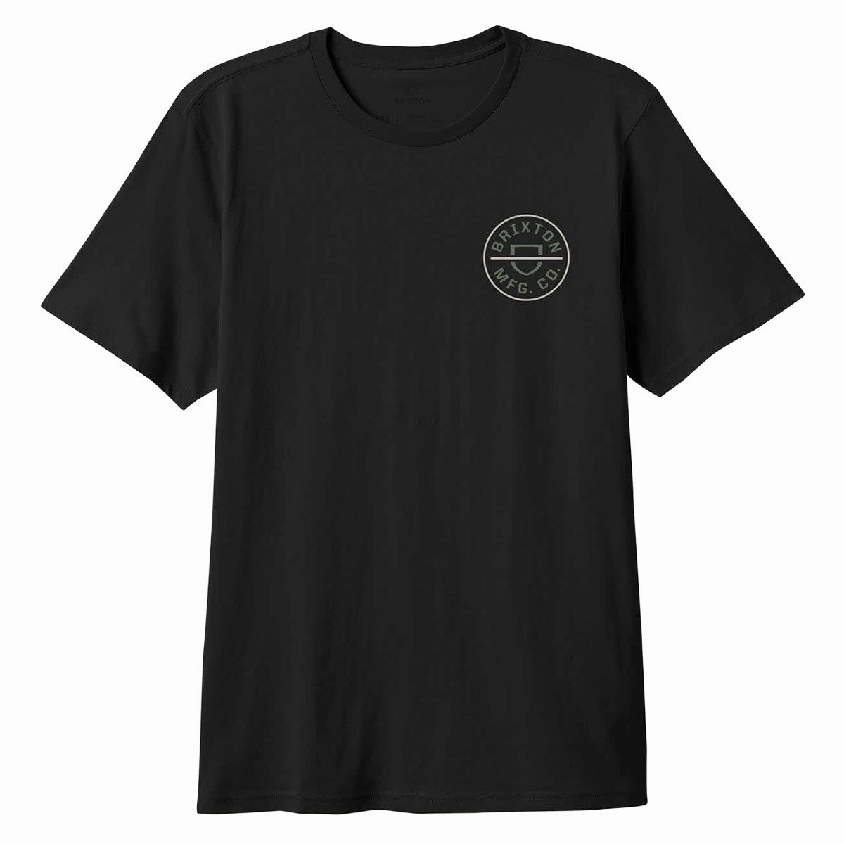 Sublimation Resistant Fabric Brixton Crest II T-Shirt - Black/Dark Sage/Warm Grey