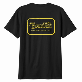 Brixton Grade T-Shirt - Black/Dark Yellow Lightweight Comfort Wear ComfortFirst