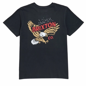 Reversible Design Concept Brixton Keller T-Shirt - Black Worn Wash