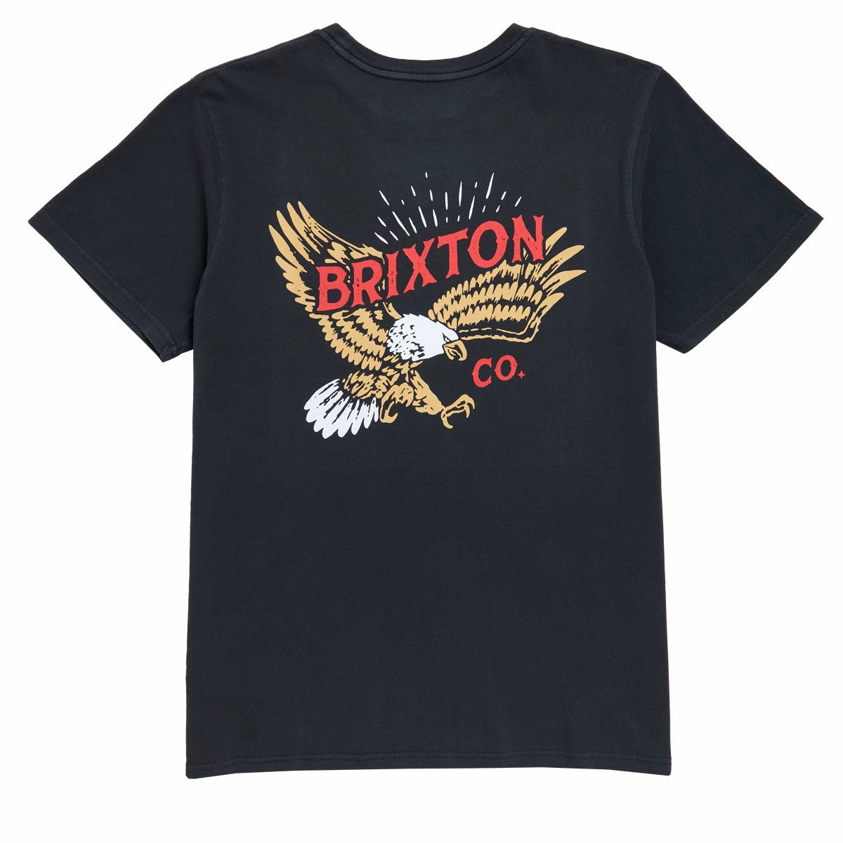 Reversible Design Concept Brixton Keller T-Shirt - Black Worn Wash