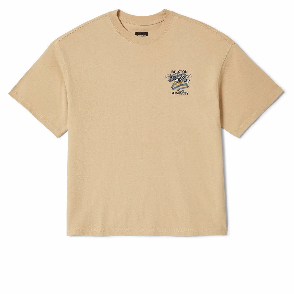 Seasonal Comfort Brixton Live Free Heavyweight Relaxed T-Shirt - Cream Classic Wash