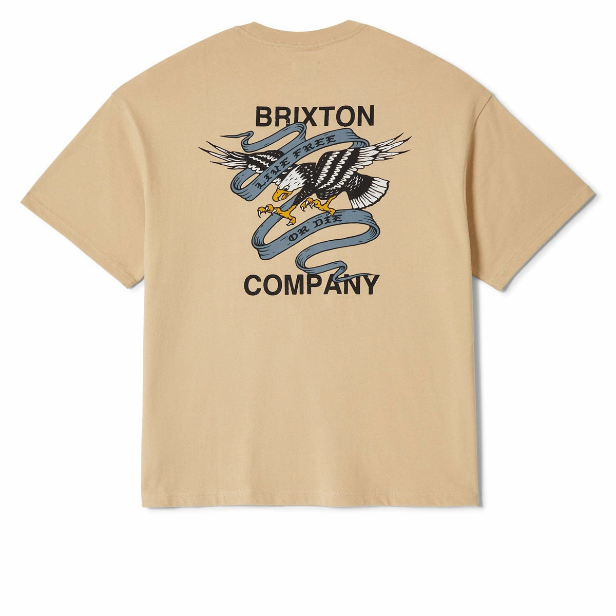 Everyday Top Brixton Live Free Heavyweight Relaxed T-Shirt - Cream Classic Wash