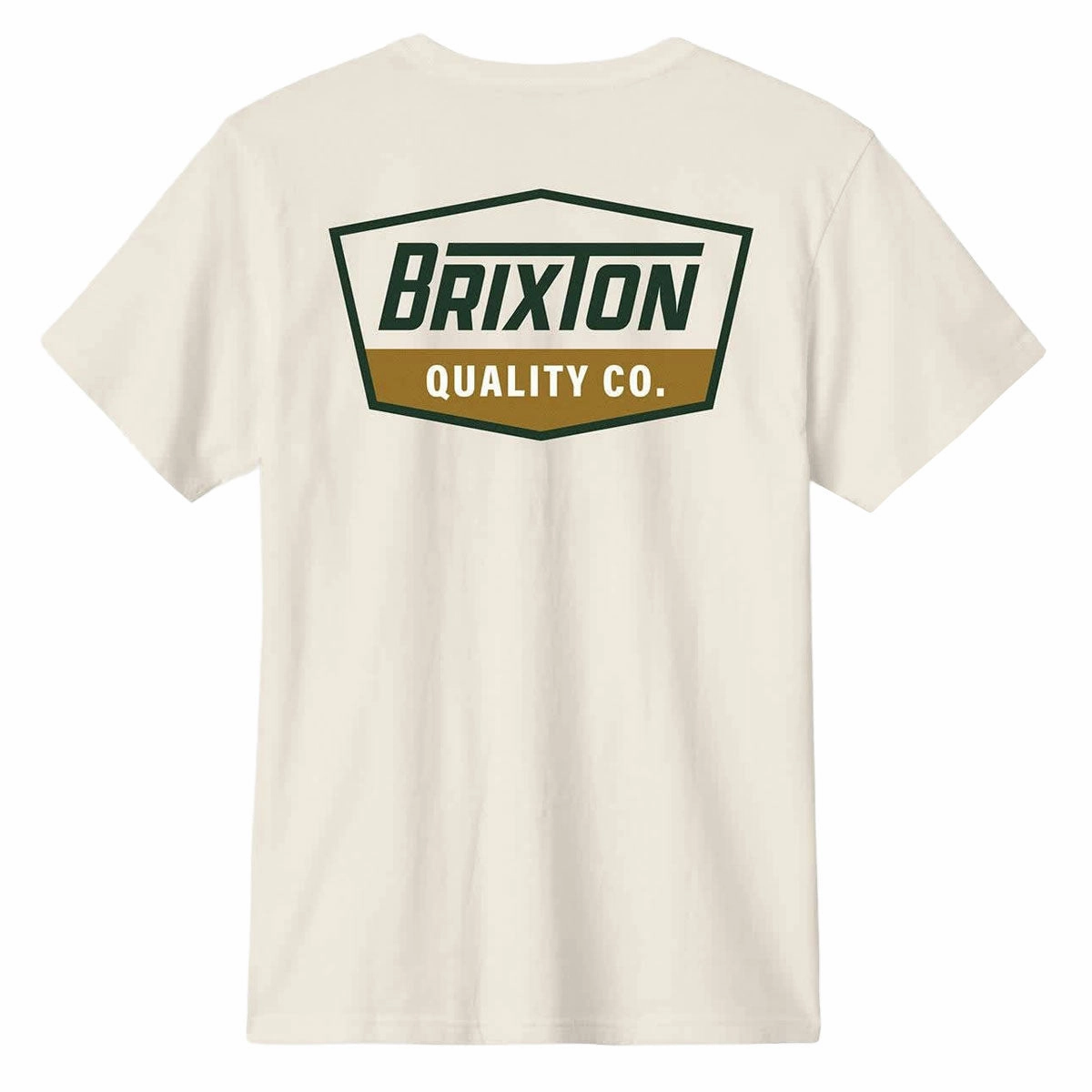 Brixton Regal T-Shirt - Cream/Dark Green/Metal Bronze Weekend Wear Set In Sleeve