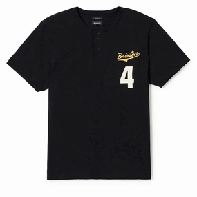 layerable Brixton The League Baseball T-Shirt - Black/Black