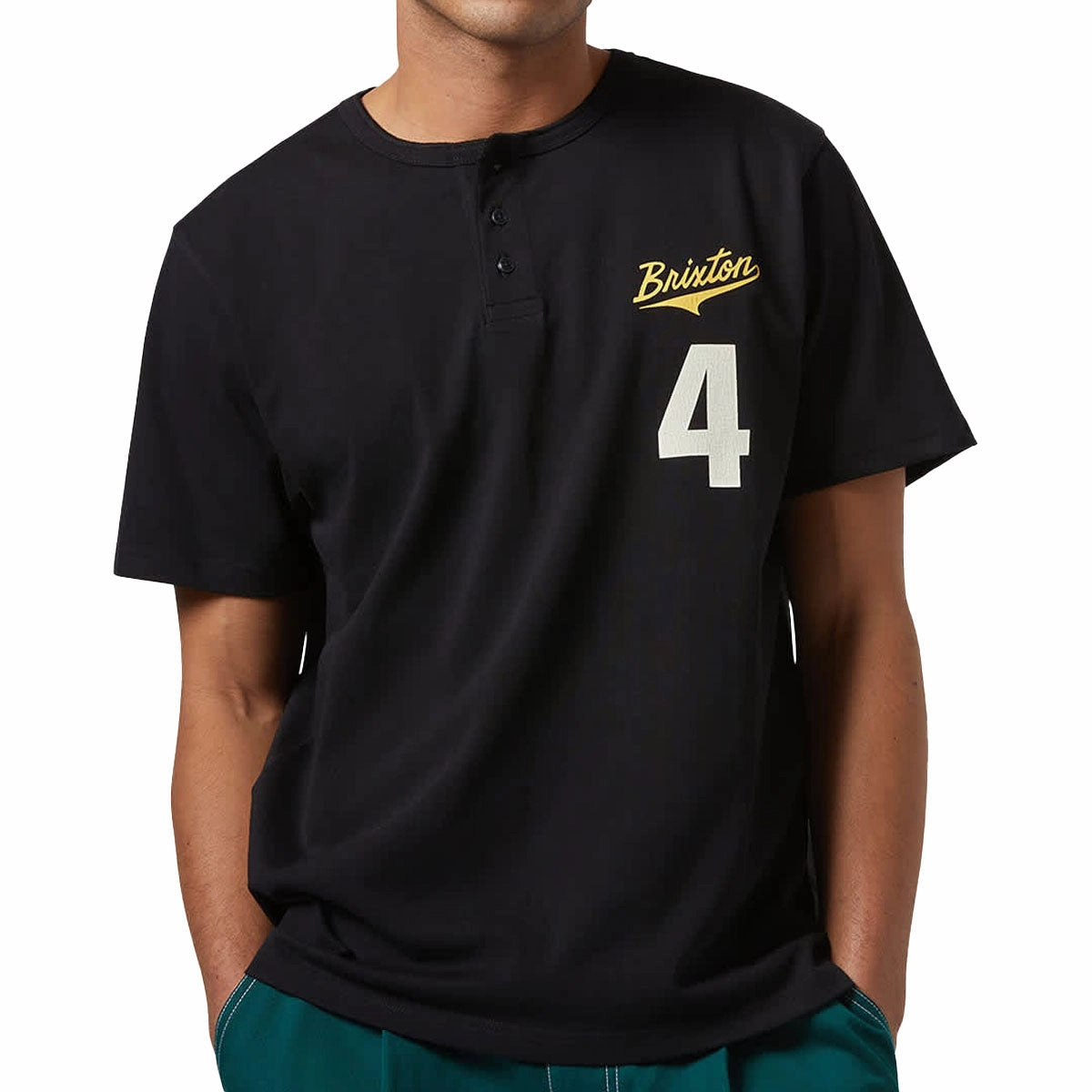Brixton The League Baseball T-Shirt - Black/Black Comfortable and Chic Fashion-Ready