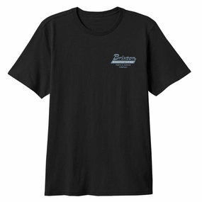 Anti Pilling Fabric Reinforced Shoulders Brixton Township Tailored T-Shirt - Black/Grey Blue