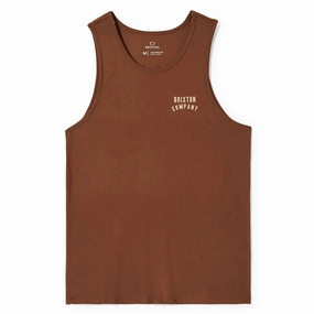 Brixton Woodburn Tank Top - Pinecone Brown/Hazelnut Tear Resistant Weave Hypoallergenic Fabric Blend