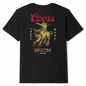 Brixton x Coors Bound T-Shirt - Black Micro Perforated Fabric Comfortable And Versatile