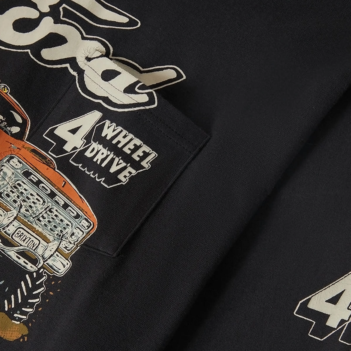 Everyday Style Trend Chilly Day Wear Brixton x Ford Mud Marathon Long Sleeve T-Shirt - Burnt Rubber
