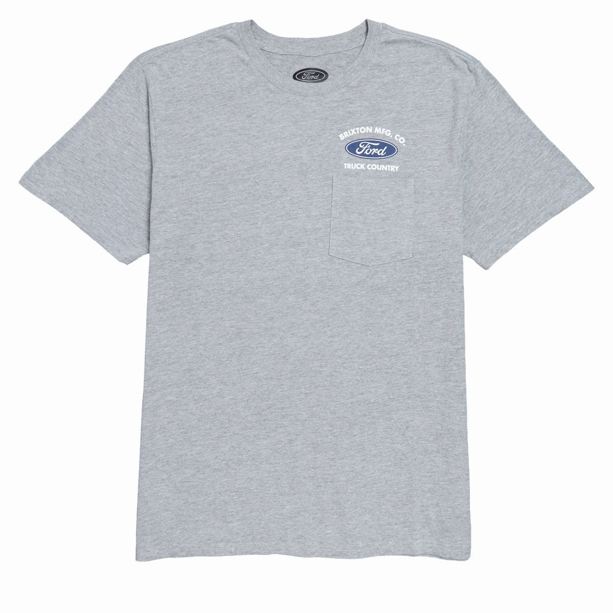 Brixton x Ford Truck Country Pocket T-Shirt - Heather Grey Fade Resistant Coating Casual Chic Wear