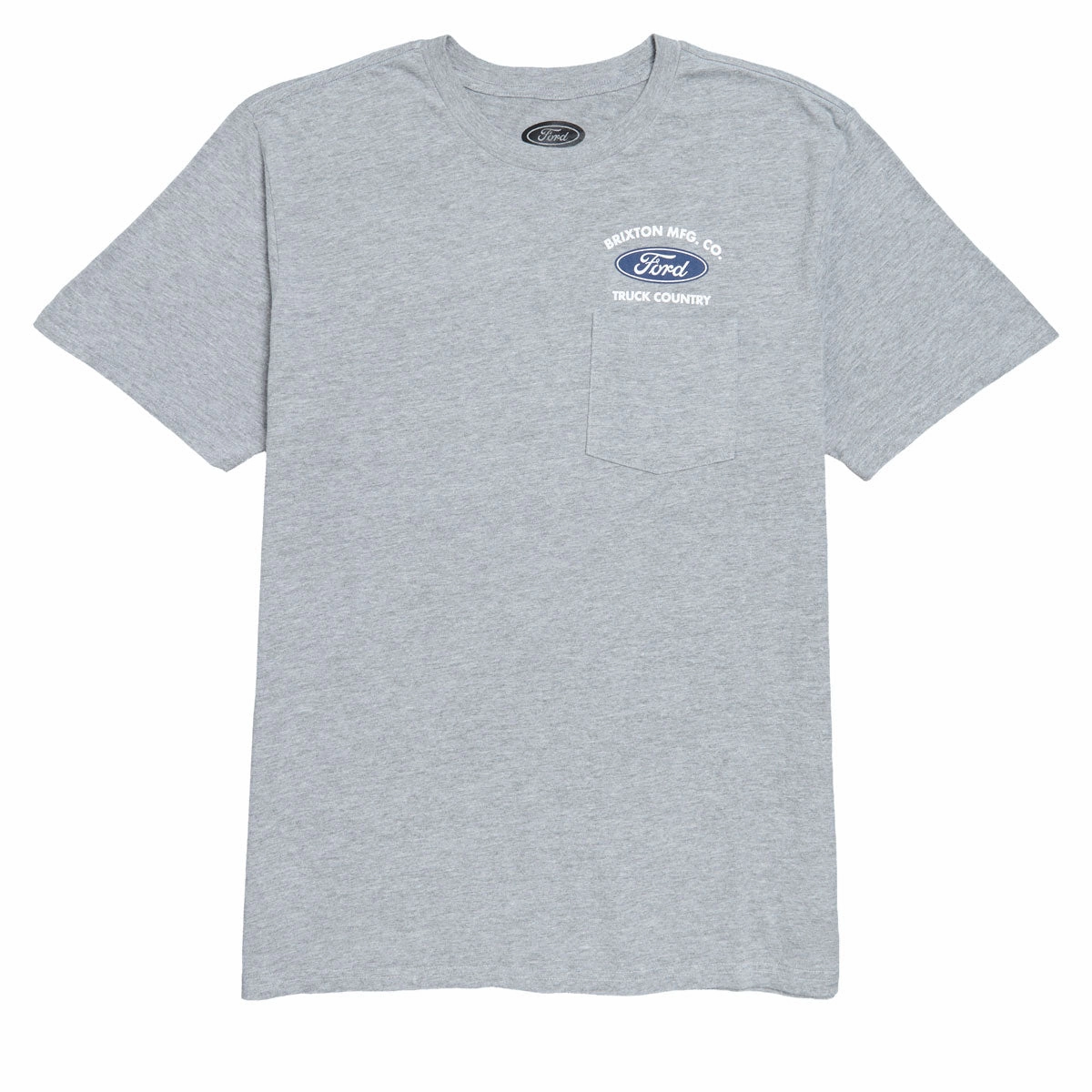 Brixton x Ford Truck Country Pocket T-Shirt - Heather Grey Eco Friendly Material Comfortable All Day Wear