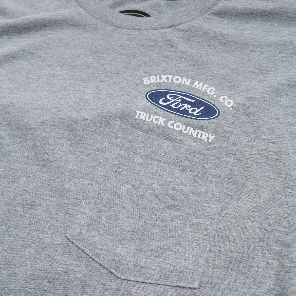 waterproof Weekend Essential Brixton x Ford Truck Country Pocket T-Shirt - Heather Grey