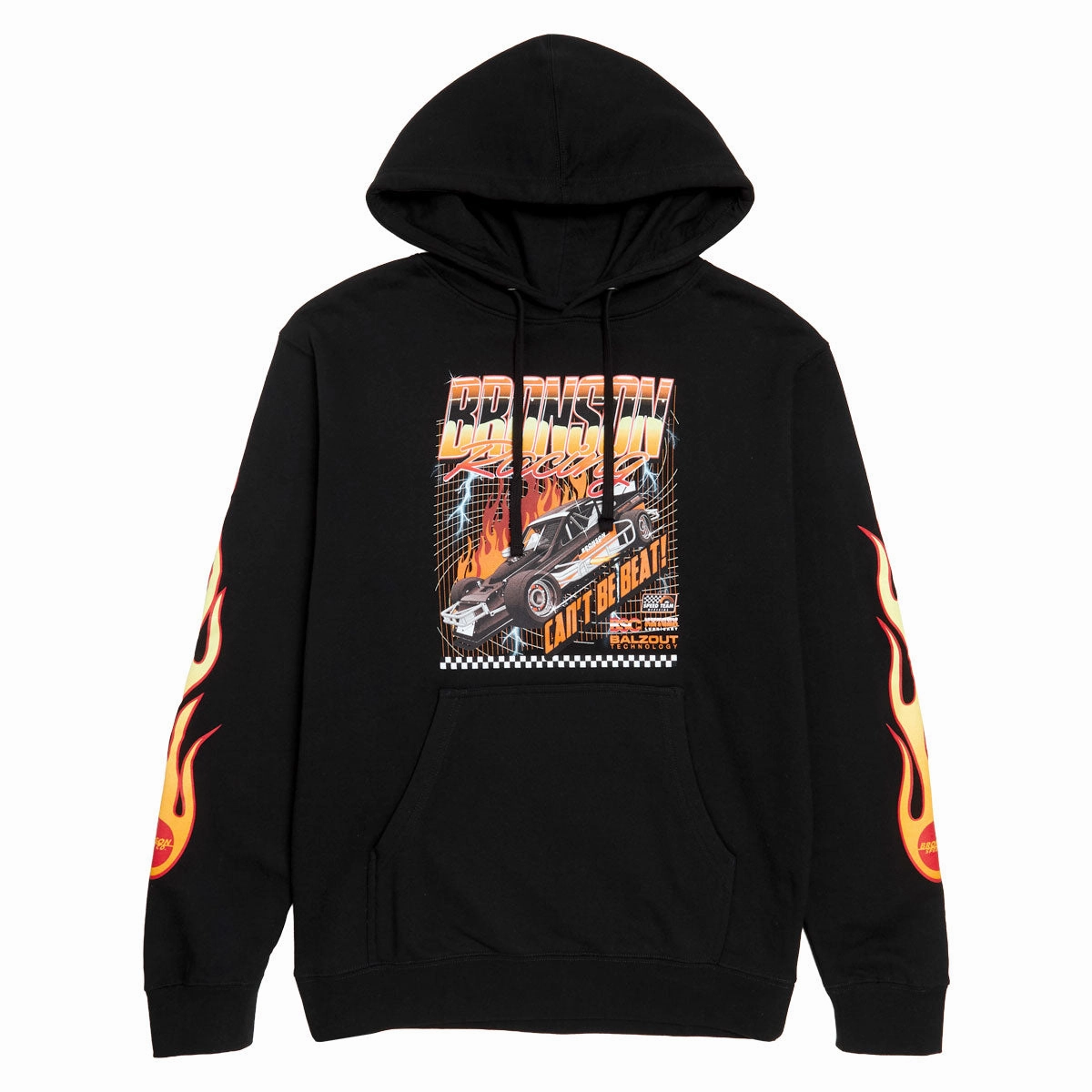 All Season Outfit Rain Resistant Bronson Racing Raw Hoodie - Black