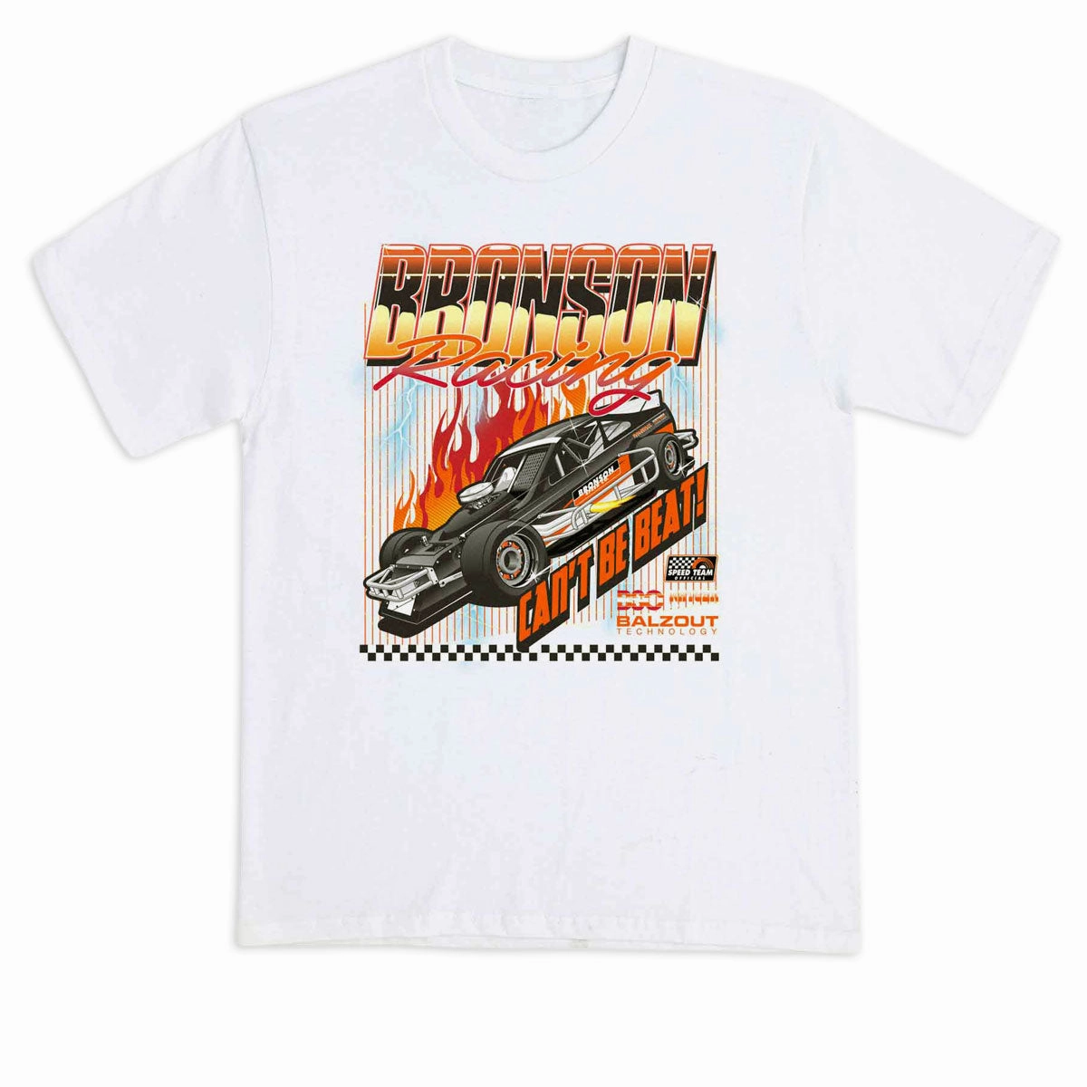 Structured silhouette Flexible Neckband Bronson Racing Raw T-Shirt - White