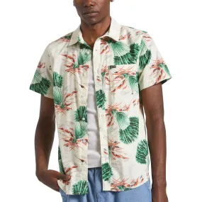 Round Collar Brixton Charter Print Shirt - Vintage Palm Print