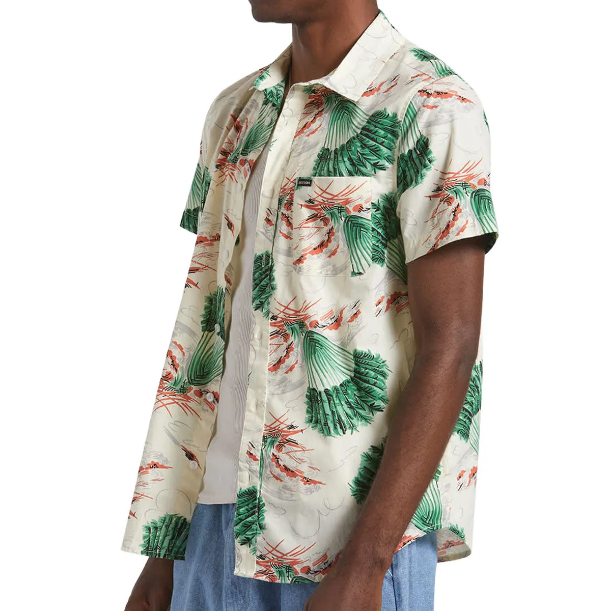 Brixton Charter Print Shirt - Vintage Palm Print decorative element