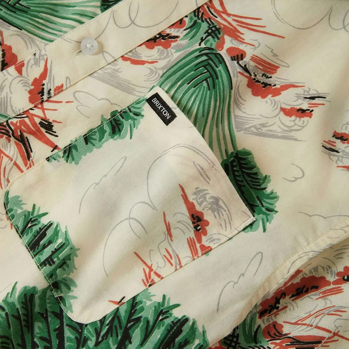 Brixton Charter Print Shirt - Vintage Palm Print Retro Vibe All-Ages Fit