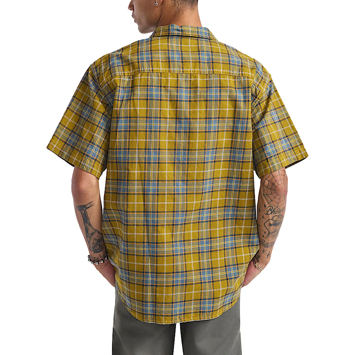 Inner Layer Fashionable Pick Vans Lawson Plaid Shirt - Burnt Gold/Stormy Weather