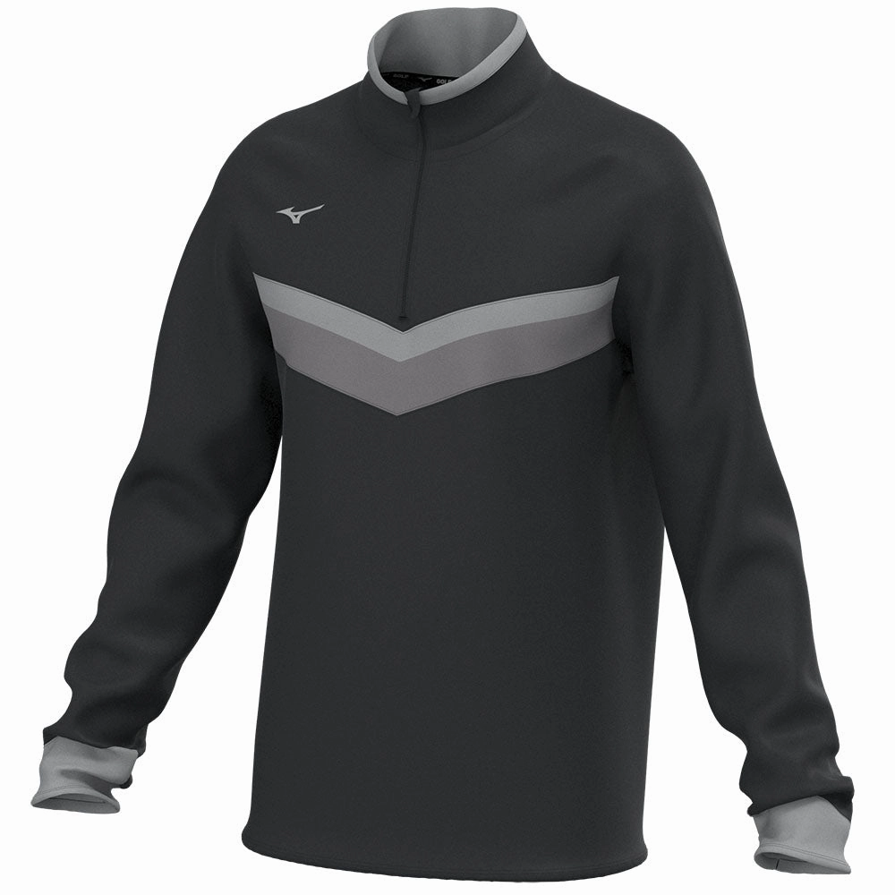 Mizuno V Stripe 1/4 Zip Pullover - Black Camouflage