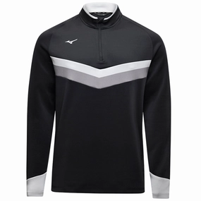 Unisex Apparel Ombre Mizuno V Stripe 1/4 Zip Pullover - Black