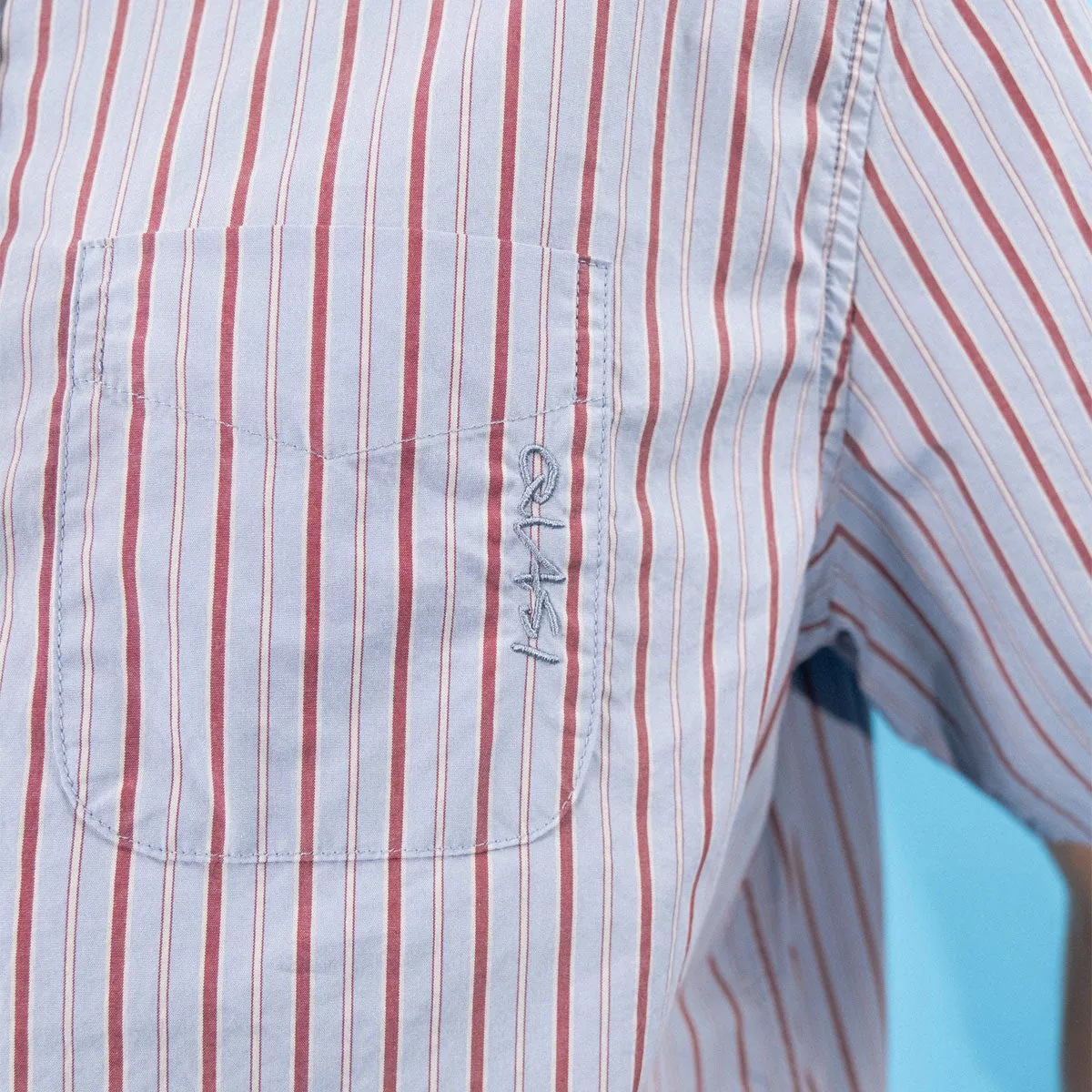 Multipurpose Utility Quasi Kavlin Sleeve Button Up Shirt - Blue