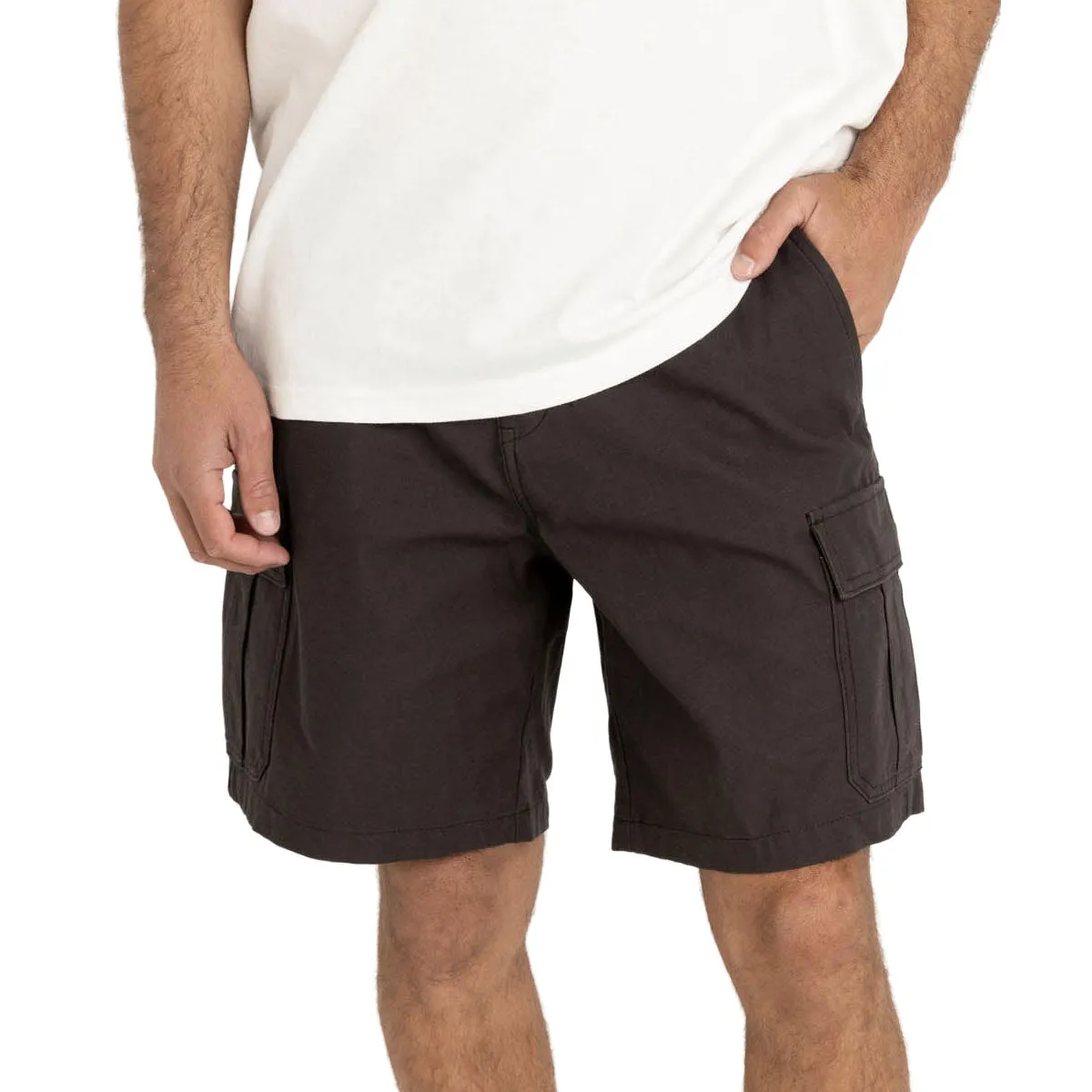 Rhythm Pocket Master Cargo Shorts - Charcoal Belt loops