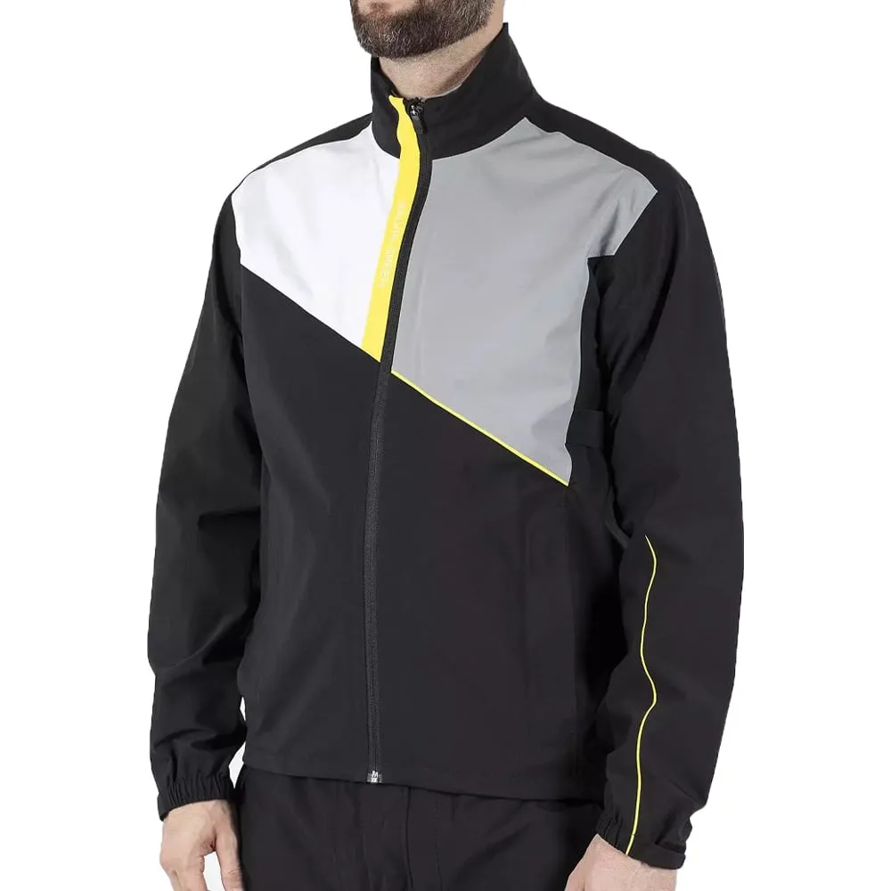 Eco Friendly Fabric City Ready Style Galvin Green Apollo Waterproof Jacket - Black/White/Yellow