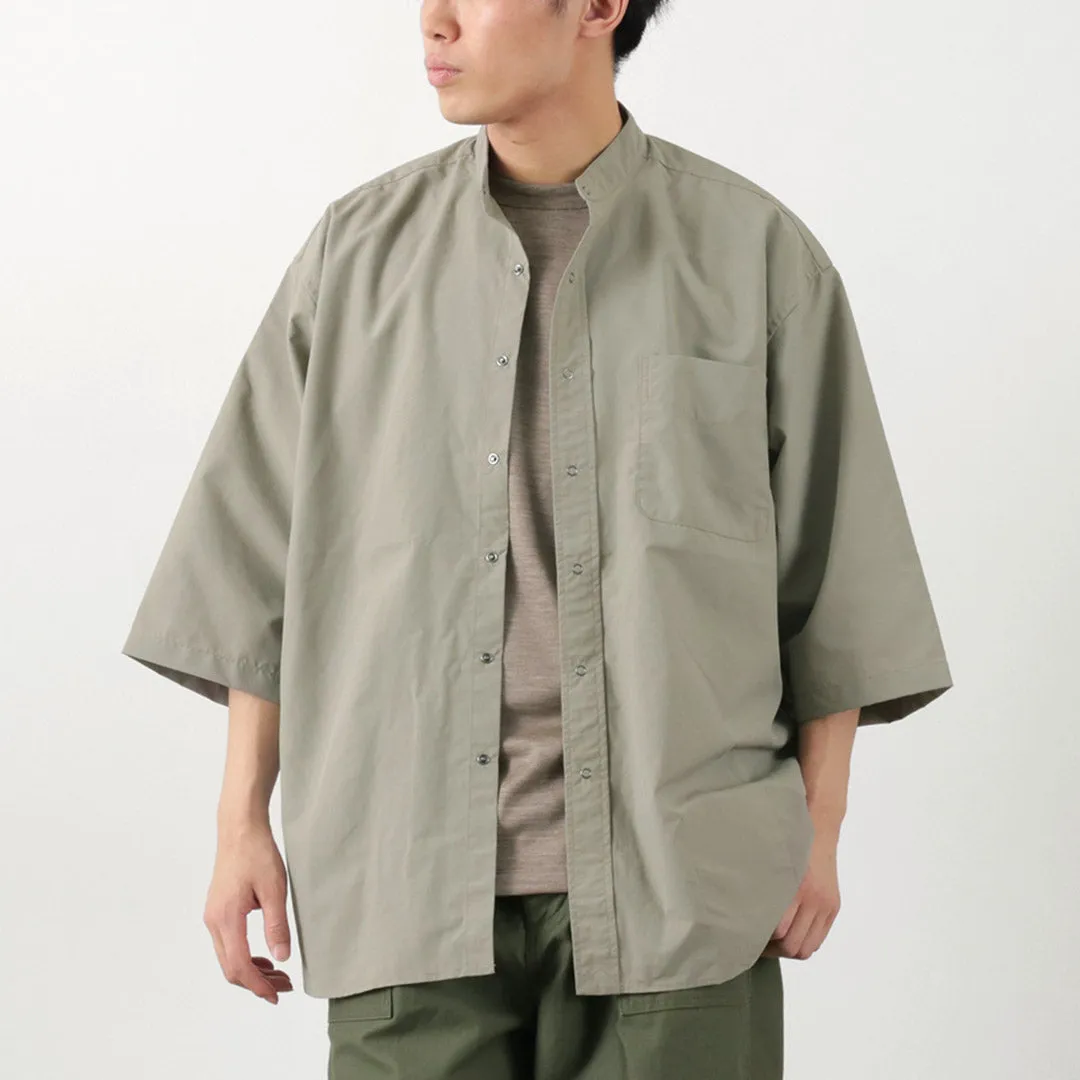 BURLAP OUTFITTER / 7/10 Sleeve Band Collar Shirt quick dry Moisture Wicking Material