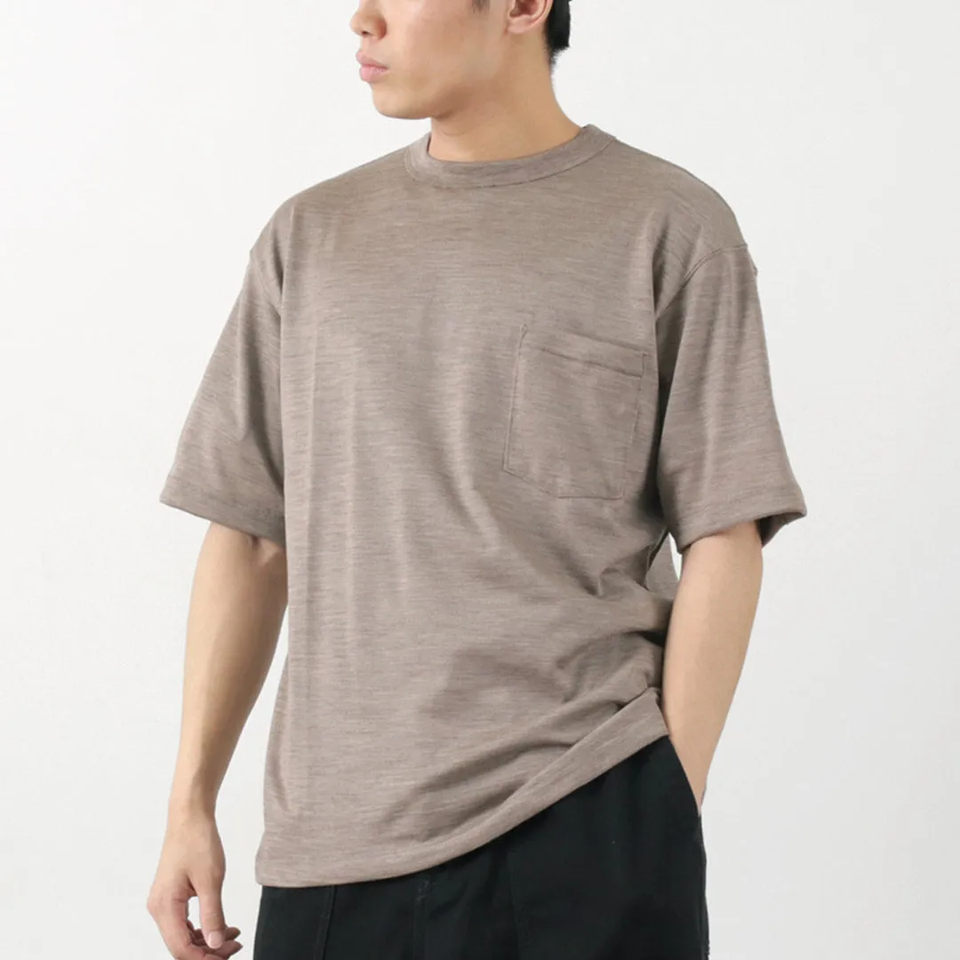 Everyday Casual BURLAP OUTFITTER / Short Sleeve Merino Wool Pocket T-Shirt