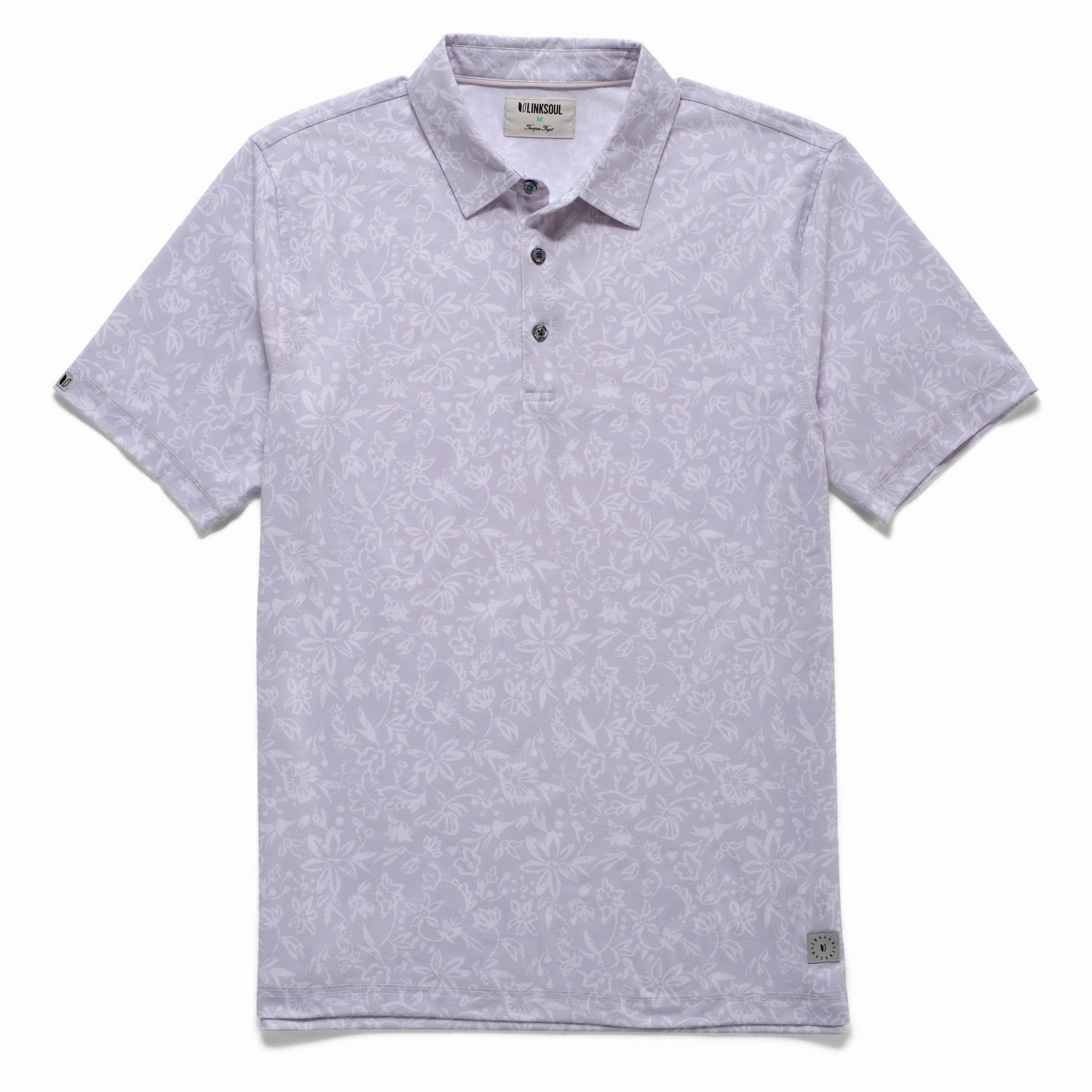 DoubleLayered Fabric Light Layer Linksoul Delray Baja Floral Print Polo