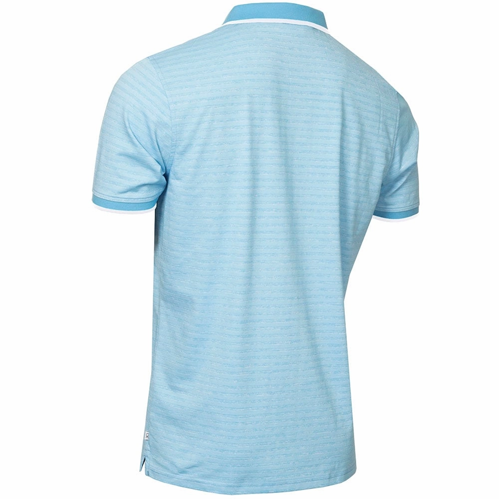 Calvin Klein Sudbury Polo Shirt - Boy Blue Marl Garment Washed Texture SustainableManufacturing