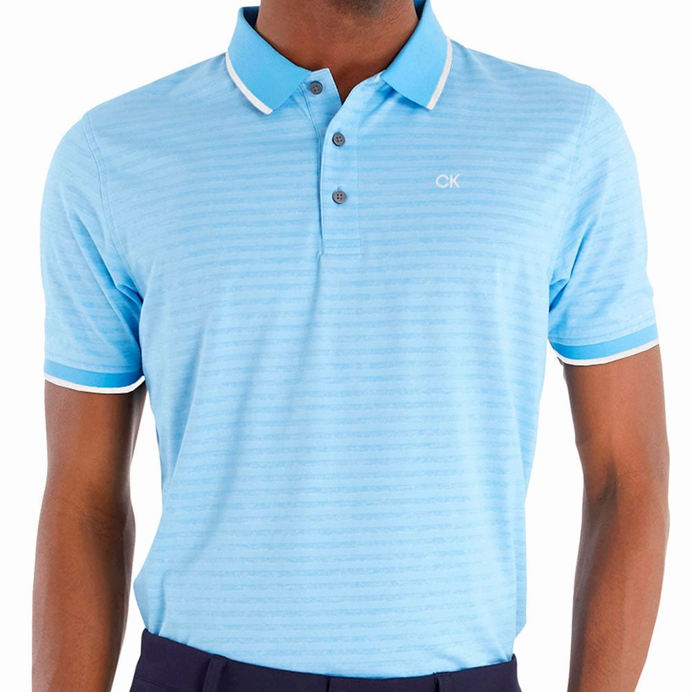 Calvin Klein Sudbury Polo Shirt - Boy Blue Marl Travel Comfort Style