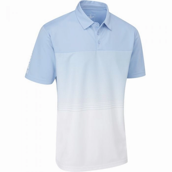 Soft and Cozy Sophisticated Casual Stuburt Evolve Dalton Polo Shirt - Sky Blue