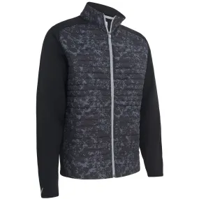 AdjustableCuffs HiddenPockets Callaway Abstract Camo Mixed Media Jacket - Caviar