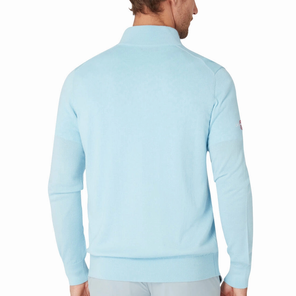 Luxury Cool Style Callaway 1/4 Blended Merino Sweater - Arctic Paradise